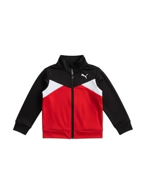 Kids Puma Colorblock Track Jacket - Red, Black & White